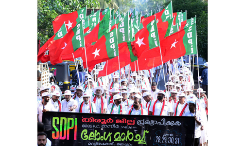 മലപ്പുറം ജില്ലാ വിഭജനം: എസ്ഡിപിഐ  ലോങ് മാര്‍ച്ചിന് ഉജ്ജ്വല വരവേല്‍പ്പ്