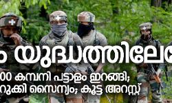 രാജ്യം യുദ്ധത്തിലേക്കോ? കശ്മീരില് 100 കമ്പനി പട്ടാളം ഇറങ്ങി; അരിച്ചു പെറുക്കി സൈന്യം; കൂട്ട അറസ്റ്റ് രാജ്യം യുദ്ധത്തിലേക്കോ? കശ്മീരില് 100 കമ്പനി പട്ടാളം ഇറങ്ങി; അരിച്ചു പെറുക്കി സൈന്യം; കൂട്ട അറസ്റ്റ്
