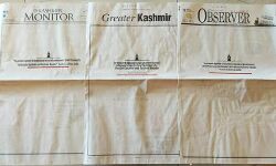 പരസ്യ നിഷേധത്തില്‍ പ്രതിഷേധം; ശൂന്യമായ ആദ്യ പേജുമായി കശ്മീര്‍ പത്രങ്ങള്‍