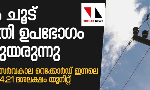 ഉപഭോഗം സര്‍വകാല റെക്കോര്‍ഡില്‍; സംസ്ഥാനം വൈദ്യുതി പ്രതിസന്ധിയിലേക്ക്