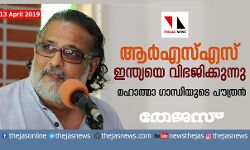 ആര്‍എസ്എസ് ഇന്ത്യയെ വിഭജിക്കുന്നു: മഹാത്മാ ഗാന്ധിയുടെ പൗത്രന്‍