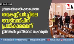 ശ്രീലങ്കയിലെ സ്‌ഫോടനപരമ്പര:  ക്രൈസ്റ്റ്ചര്‍ച്ചിലെ വെടിവയ്പിന് പ്രതികാരമെന്ന് ശ്രീലങ്കന്‍ പ്രതിരോധ സഹമന്ത്രി
