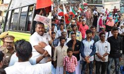 എന്‍ഐഎയുടെ അന്യായ റെയ്ഡില്‍ പ്രതിഷേധിച്ച് പോപുലര്‍ ഫ്രണ്ട് മാര്‍ച്ച്;    പ്രവര്‍ത്തകരെ പോലിസ് അറസ്റ്റു ചെയ്തു