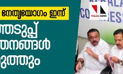 കോണ്‍ഗ്രസ് നേതൃയോഗം ഇന്ന്: തിരഞ്ഞെടുപ്പ് പ്രവര്‍ത്തനങ്ങള്‍ വിലയിരുത്തും