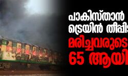 പാകിസ്താനിലെ ട്രെയിന്‍ തീപ്പിടിത്തം: മരിച്ചവരുടെ എണ്ണം 65 ആയി