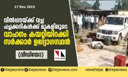 വില്‍പ്പനയ്ക്ക് വച്ച പച്ചക്കറികള്‍ക്ക് മുകളിലൂടെ വാഹനം കയറ്റിയിറക്കി സര്‍ക്കാര്‍ ഉദ്യോഗസ്ഥന്‍ (വീഡിയോ)