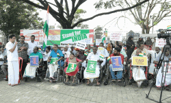 പൗരത്വ ഭേദഗതി നിയമത്തിനെതിരേ വേറിട്ട പ്രതിഷേധവുമായി ഭിന്നശേഷിക്കാര്‍