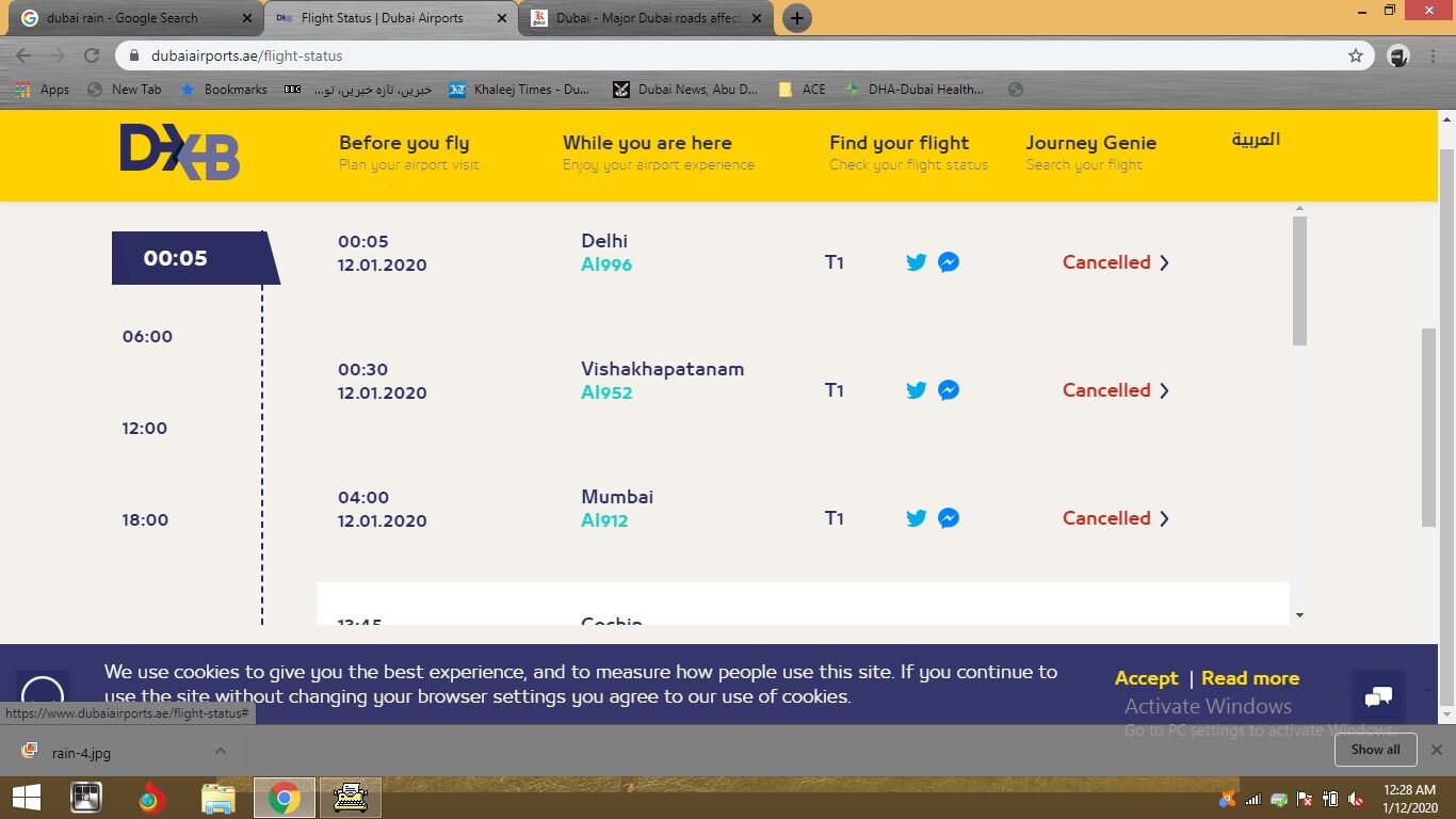 യുഎഇയില് മഴ മൂന്നാം ദിവസവും തുടരുന്നു എയര് ഇന്ത്യ സര്വ്വീസ് റദ്ദാക്കി. യുഎഇയില് മഴ മൂന്നാം ദിവസവും തുടരുന്നു എയര് ഇന്ത്യ സര്വ്വീസ് റദ്ദാക്കി.