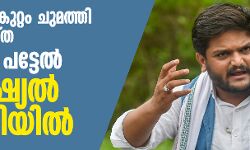 രാജ്യദ്രോഹ കുറ്റം ചുമത്തി അറസ്റ്റ് ചെയ്ത ഹാര്‍ദിക് പട്ടേല്‍ ജുഡീഷ്യല്‍ കസ്റ്റഡിയില്‍