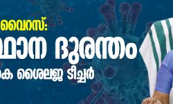 കൊറോണ വൈറസ്:  സംസ്ഥാന ദുരന്തമായി പ്രഖ്യാപിക്കാന്‍ തീരുമാനമെന്ന് മന്ത്രി കെ കെ ശൈലജ ടീച്ചര്‍