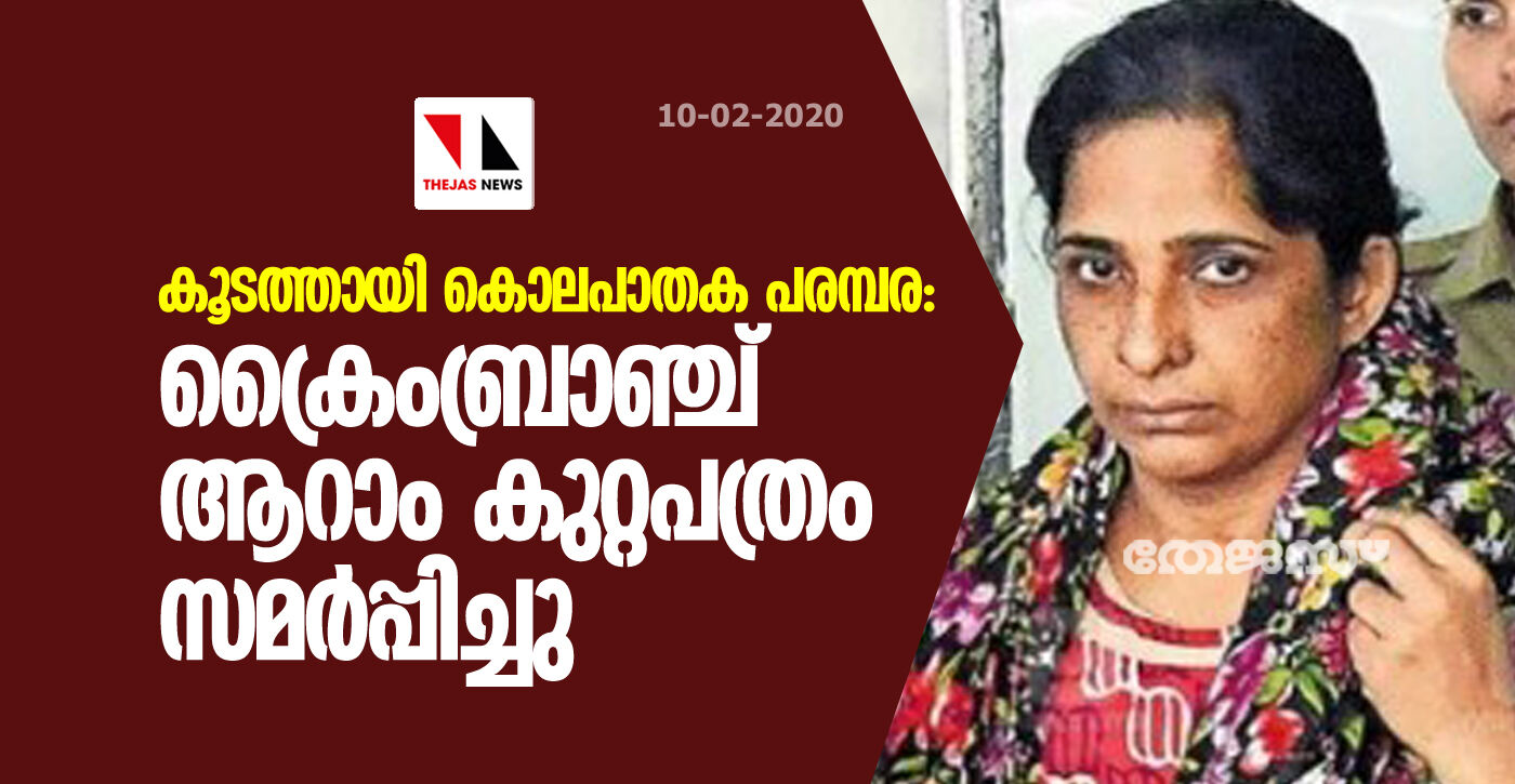 കൂടത്തായി കൊലപാതക പരമ്പര: ക്രൈംബ്രാഞ്ച് ആറാം കുറ്റപത്രം സമര്പ്പിച്ചു കൂടത്തായി കൊലപാതക പരമ്പര: ക്രൈംബ്രാഞ്ച് ആറാം കുറ്റപത്രം സമര്പ്പിച്ചു