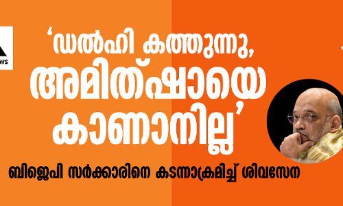 ഡല്‍ഹി കത്തുന്നു, അമിത്ഷായെ കാണാനില്ല; ബിജെപി സര്‍ക്കാരിനെ കടന്നാക്രമിച്ച് ശിവസേന