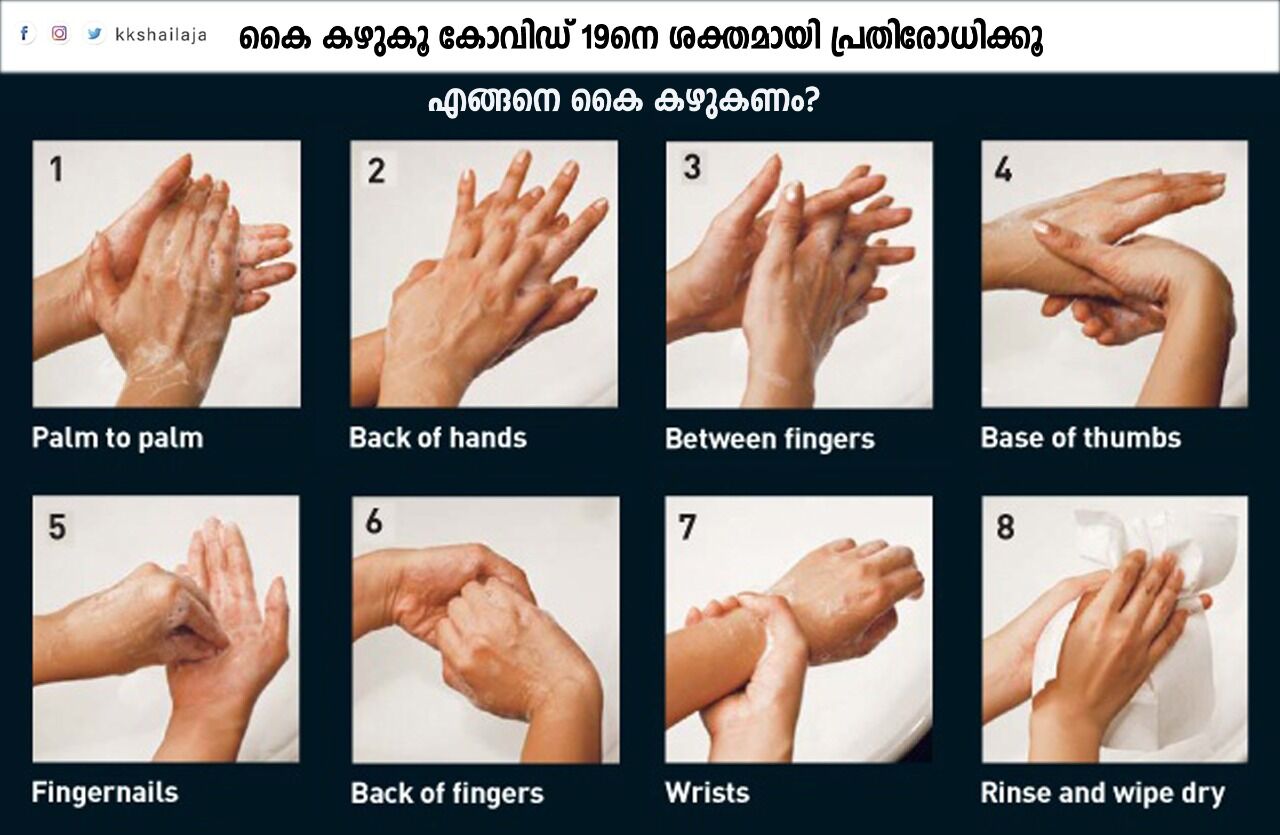 കൈ കഴുകൂ; കൊവിഡ് 19നെ ശക്തമായി പ്രതിരോധിക്കൂ കൈ കഴുകൂ; കൊവിഡ് 19നെ ശക്തമായി പ്രതിരോധിക്കൂ