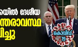 കൊവിഡ്-19: അമേരിക്കയില്‍ ആഭ്യന്തര അടിയന്തരാവസ്ഥ പ്രഖ്യാപിച്ചു