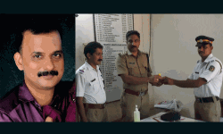 ട്രാഫിക് പോലിസുകാര്‍ക്ക് സാനിറ്റൈസര്‍ സൗജന്യമായി നിര്‍മിച്ച് നല്‍കി പോലിസുകാരന്‍