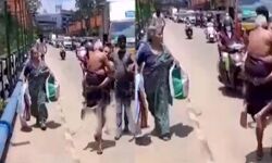 പിതാവിനെ തോളിലേറ്റി മകന്‍: മനുഷ്യാവകാശ കമ്മീഷന്‍ കേസെടുത്തു