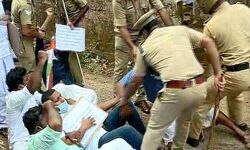 ക്വാറന്റൈനില്‍ പോവണമെന്ന് ആവശ്യം; മന്ത്രി എ സി മൊയ്തീന്റെ വസതിക്കു മുന്നില്‍ യൂത്ത് കോണ്‍ഗ്രസ് പ്രതിഷേധം