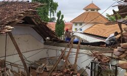 കഴക്കൂട്ടം സൈനിക സ്കൂളിൻ്റെ ഒരുഭാഗം മഴയിൽ തകർന്നു