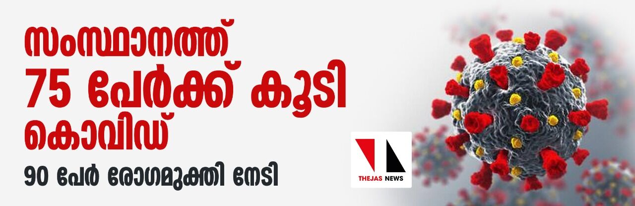 സംസ്ഥാനത്ത് 75 പേർക്ക് കൂടി കൊവിഡ്; 90 പേർ രോഗമുക്തി നേടി