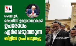 വൈഗൂര്‍: ചൈനീസ് ഉദ്യോഗസ്ഥര്‍ക്ക് ഉപരോധം ഏര്‍പ്പെടുത്തുന്ന ബില്ലില്‍ ട്രംപ് ഒപ്പുവച്ചു