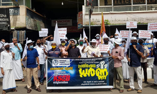 വൈദ്യുതി ചാര്‍ജ് വര്‍ധനവിനെതിരെ വ്യാപാരികളുടെ പ്രതിഷേധം