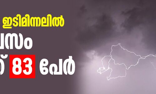 ബിഹാറില്‍ ഇടിമിന്നലില്‍ ഒറ്റ ദിവസം മരിച്ചത് 83 പേര്‍