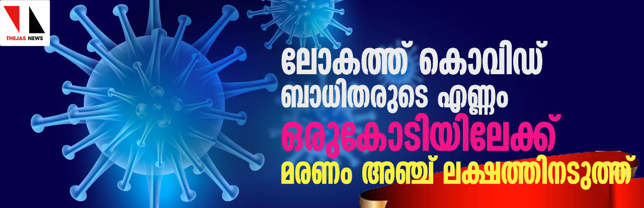 ലോകത്ത് കൊവിഡ് ബാധിതരുടെ എണ്ണം ഒരുകോടിയിലേക്ക്;  മരണം അഞ്ച് ലക്ഷത്തിനടുത്ത്