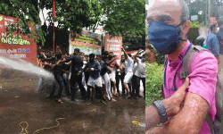 കോഴിക്കോട് യൂത്ത് ലീഗ് മാര്‍ച്ചില്‍ സംഘര്‍ഷം; പോലിസ് ഗ്രനേഡ് പ്രയോഗിച്ചു  -മാധ്യമപ്രവര്‍ത്തകന് കല്ലേറില്‍ പരിക്ക്