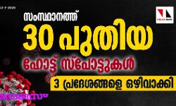 സംസ്ഥാനത്ത് 30 പുതിയ ഹോട്ട് സ്‌പോട്ടുകള്‍; 3 പ്രദേശങ്ങളെ ഒഴിവാക്കി