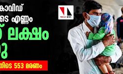 രാജ്യത്ത് കൊവിഡ് രോഗികളുടെ എണ്ണം ഒമ്പത് ലക്ഷം കടന്നു;  24 മണിക്കൂറിനിടെ 553 മരണം