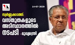 സ്വര്‍ണ്ണക്കടത്ത്: വസ്തുതകളുടെ അടിസ്ഥാനത്തിൽ നടപടി- മുഖ്യമന്ത്രി