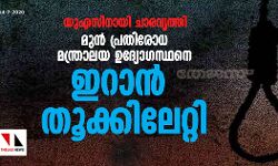 യുഎസിനായി ചാരവൃത്തി; മുന്‍ പ്രതിരോധ മന്ത്രാലയ ഉദ്യോഗസ്ഥനെ ഇറാന്‍ തൂക്കിലേറ്റി