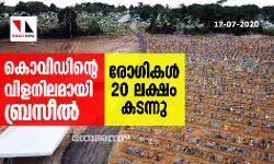 കൊവിഡിന്റെ വിളനിലമായി ബ്രസീല്‍; രോഗികള്‍ 20 ലക്ഷം കടന്നു