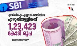 എസ്ബിഐ എട്ടുവര്‍ഷത്തിനിടെ എഴുതിതള്ളിയത് 1,23,423 കോടി രൂപ