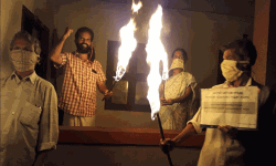 കെ റെയില്‍ അലൈന്‍മെന്റിനെതിരെ തിക്കോടിയില്‍ പ്രതിഷേധ അഗ്‌നിജ്വാല