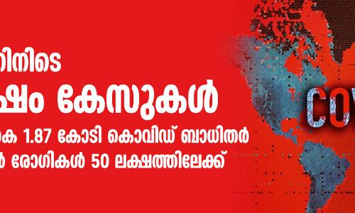 24 മണിക്കൂറിനിടെ 2.55 ലക്ഷം കേസുകള്; ലോകത്ത് ആകെ 1.87 കോടി കൊവിഡ് ബാധിതര്, അമേരിക്കയില് രോഗികള് 50 ലക്ഷത്തിലേക്ക് 24 മണിക്കൂറിനിടെ 2.55 ലക്ഷം കേസുകള്; ലോകത്ത് ആകെ 1.87 കോടി കൊവിഡ് ബാധിതര്, അമേരിക്കയില് രോഗികള് 50 ലക്ഷത്തിലേക്ക്