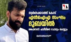 സ്വര്‍ണക്കടത്ത് കേസ്: എന്‍ഐഎ സംഘം ദുബയില്‍; ഫൈസല്‍ ഫരീദിനെ ചോദ്യം ചെയ്യും