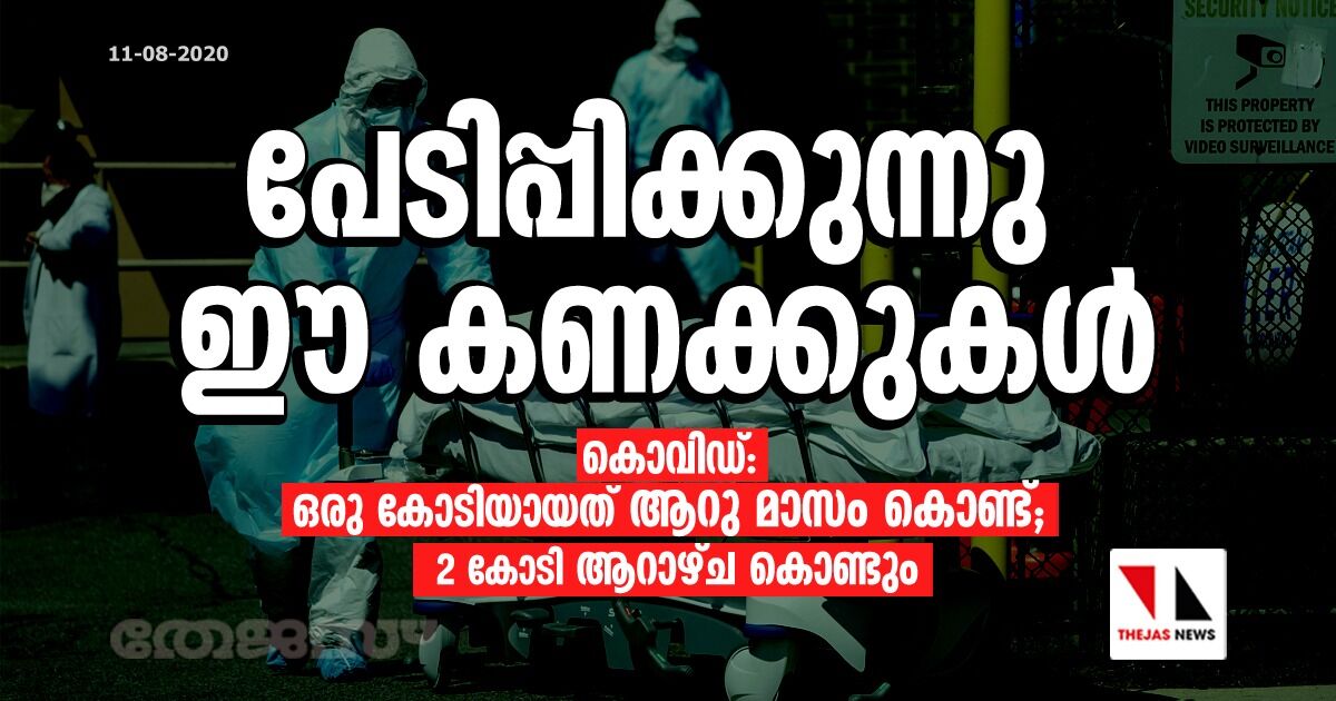 പേടിപ്പിക്കുന്നു ഈ കണക്കുകള് കൊവിഡ്: ഒരു കോടിയായത് ആറു മാസം കൊണ്ട്; 2 കോടി ആറാഴ്ച കൊണ്ടും പേടിപ്പിക്കുന്നു ഈ കണക്കുകള് കൊവിഡ്: ഒരു കോടിയായത് ആറു മാസം കൊണ്ട്; 2 കോടി ആറാഴ്ച കൊണ്ടും