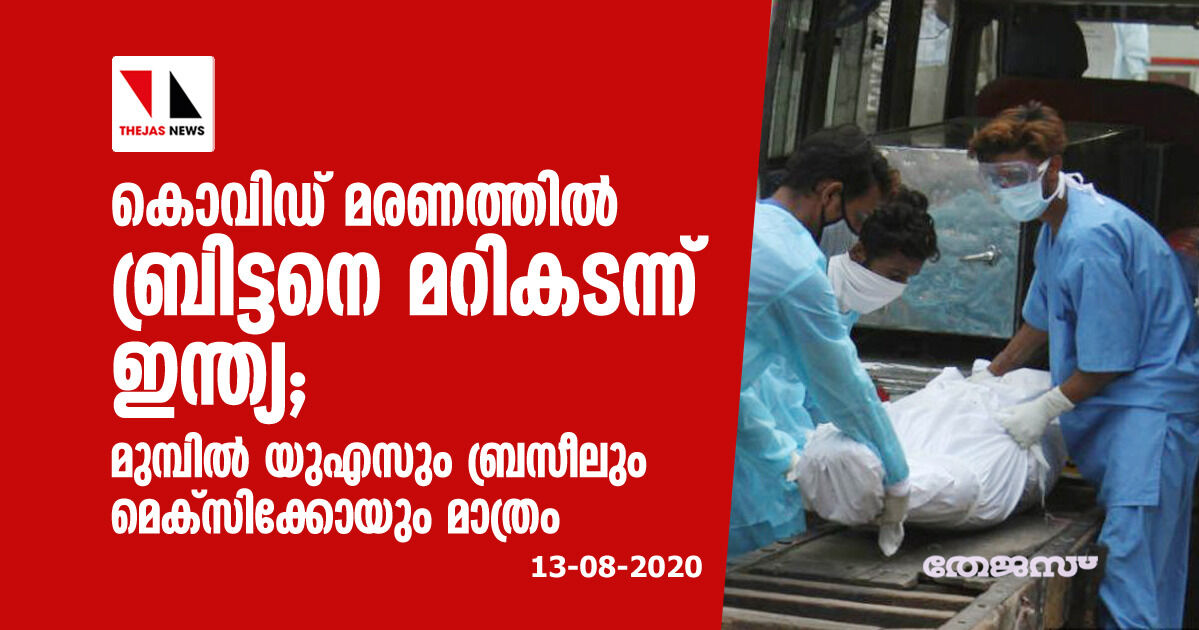 കൊവിഡ് മരണത്തില്‍ ബ്രിട്ടനെ മറികടന്ന് ഇന്ത്യ; മുമ്പില്‍ യുഎസും ബ്രസീലും മെക്‌സിക്കോയും മാത്രം