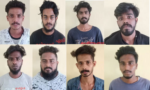 യുവാവിനെ വെട്ടിപ്പരിക്കേല്പ്പിച്ച സംഭവം: എട്ടംഗ ഗുണ്ടാ സംഘം അറസ്റ്റില് യുവാവിനെ വെട്ടിപ്പരിക്കേല്പ്പിച്ച സംഭവം: എട്ടംഗ ഗുണ്ടാ സംഘം അറസ്റ്റില്