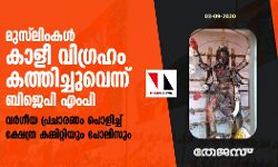 മുസ് ലിംകള്‍ കാളീ വിഗ്രഹം കത്തിച്ചുവെന്ന് ബിജെപി എംപി; വര്‍ഗീയ പ്രചാരണം പൊളിച്ച് ക്ഷേത്ര കമ്മിറ്റിയും പോലിസും