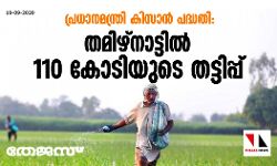 പ്രധാനമന്ത്രി കിസാന്‍ പദ്ധതി: തമിഴ്‌നാട്ടില്‍ 110 കോടിയുടെ തട്ടിപ്പ്