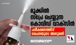 മൂക്കില്‍ സ്േ്രപ ചെയ്യുന്ന കൊവിഡ് വാക്‌സിന്‍; പരീക്ഷണത്തിന് ചൈനയുടെ അനുമതി