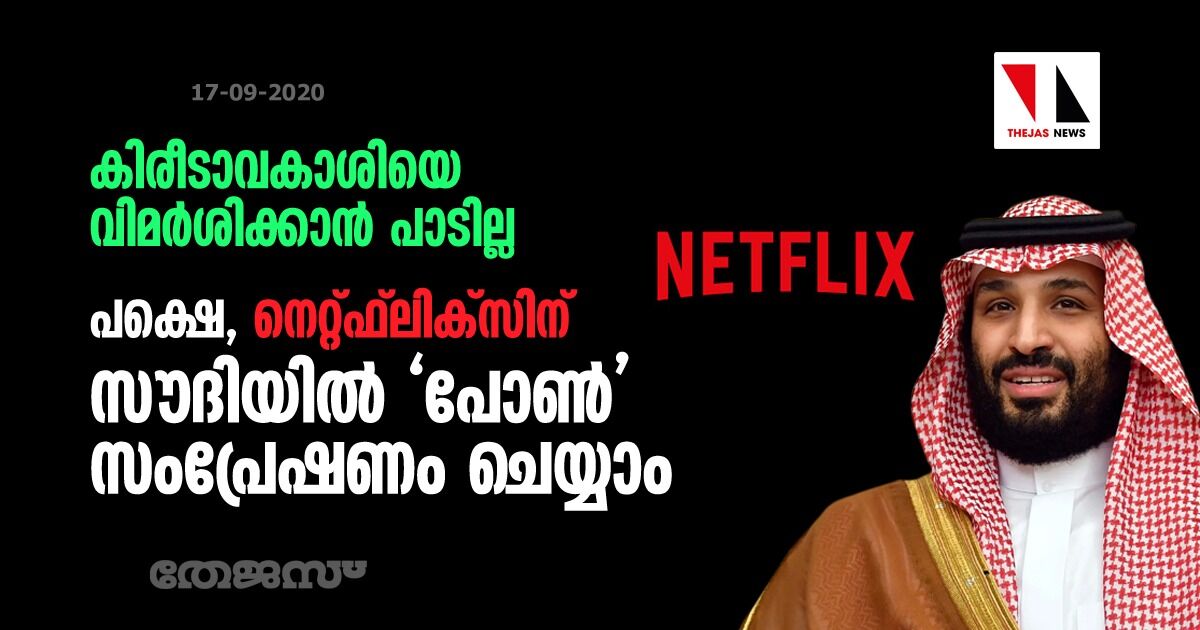 കിരീടാവകാശിയെ വിമര്‍ശിക്കരുത്; പക്ഷെ, നെറ്റ്ഫ്‌ലിക്‌സിന് സൗദിയില്‍ പോണ്‍ സംപ്രേഷണം ചെയ്യാം