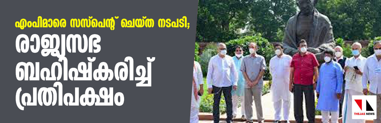 എംപിമാരെ സസ്പെന്റ് ചെയ്ത നടപടി; രാജ്യസഭ ബഹിഷ്കരിച്ച് പ്രതിപക്ഷം എംപിമാരെ സസ്പെന്റ് ചെയ്ത നടപടി; രാജ്യസഭ ബഹിഷ്കരിച്ച് പ്രതിപക്ഷം