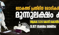 ലോകത്ത് പ്രതിദിന രോഗികള്‍ മൂന്നുലക്ഷം കടന്നു; ആകെ 3.24 കോടി കൊവിഡ് ബാധിതര്‍, 9.87 ലക്ഷം മരണം