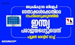 അക്രമികളായ ബിജെപി നേതാക്കള്‍ക്കെതിരെ നടപടിയെടുക്കുന്നതില്‍ ഇന്ത്യ പരാജയപ്പെട്ടുവെന്ന് ഹ്യൂമന്‍ റൈറ്റ്‌സ് വാച്ച്