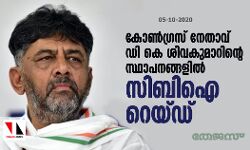 കോണ്‍ഗ്രസ് നേതാവ് ഡി കെ ശിവകുമാറിന്റെ സ്ഥാപനങ്ങളില്‍ സിബി ഐ റെയ് ഡ്