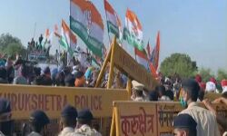 ട്രാക്ടര്‍ റാലി തടയാന്‍ ശ്രമിച്ച് ഹരിയാന പോലിസ്;  5000 മണിക്കൂര്‍ ആയാലും കാത്തിരിക്കുമെന്ന് രാഹുല്‍