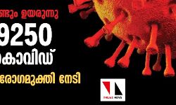 രോഗനിരക്ക് വീണ്ടും ഉയരുന്നു; ഇന്ന് 9250 പേര്‍ക്ക് കൊവിഡ്, 8048 പേര്‍ രോഗമുക്തി നേടി